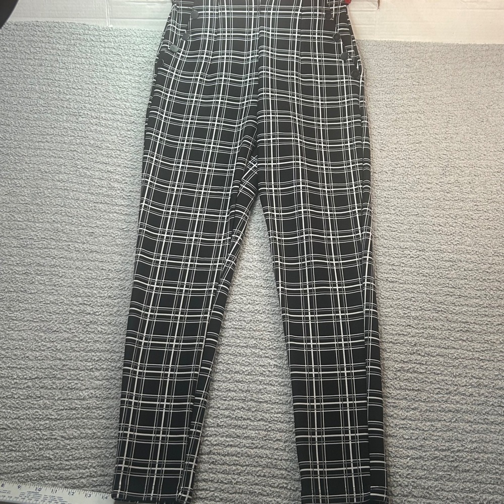 Angel Cult Plaid Trousers High Waist Black White M Dark Academia Goth Preppy Emo